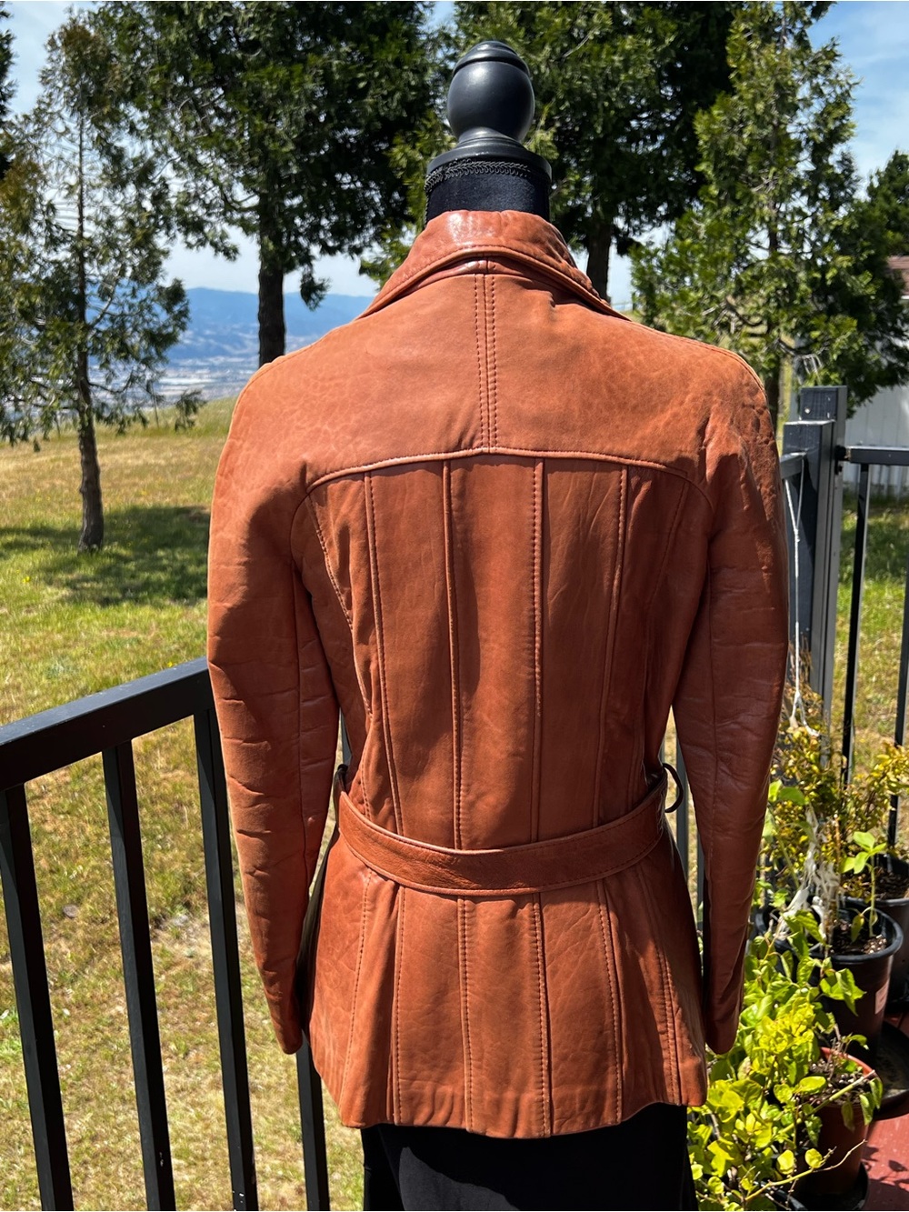 VTG Wilsons Womens Brown Soft Leather Collared Button Jacket-Size S - Picture 5 of 11
